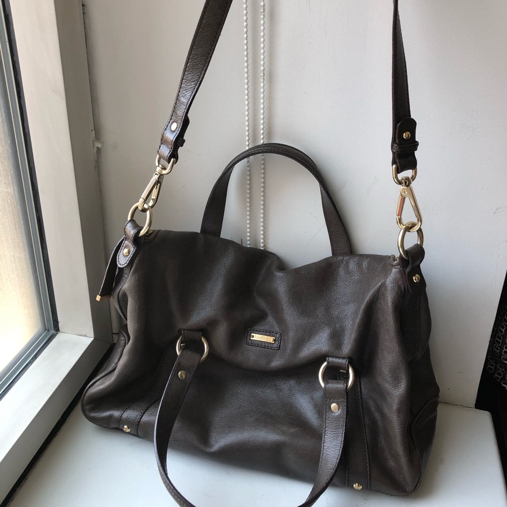Large Brown Leather MaxMara Satchel Purse
